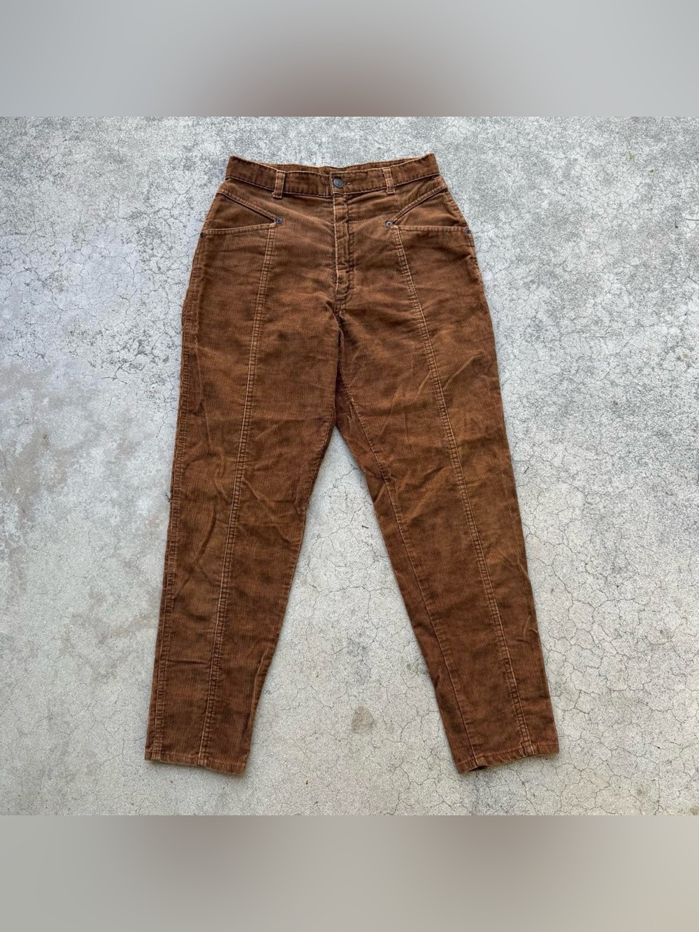 Vintage 80’s Cherokee Corduroy Brown Pants Sz 27x27